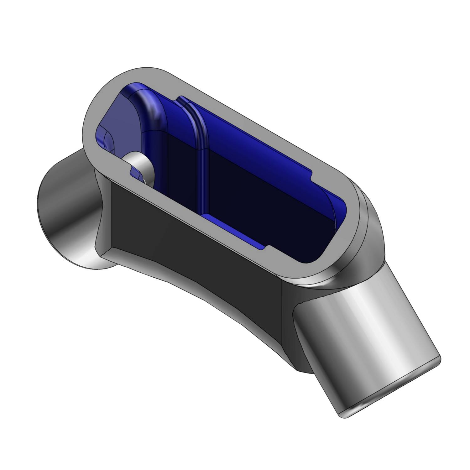 T&B® BlueKote® LU57 Form 7 Conduit Elbow, 1-1/2 in Trade, Iron, Acrylic Coated/Zinc Plated