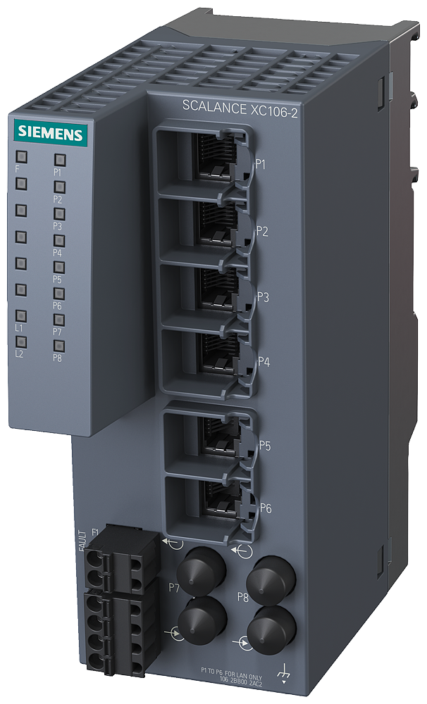 Siemens SIPLUS 6AG11062BB007AC2 SCALANCE XC106-2 Unmanaged IE Switch With Conformal Coating Based On 6GK5106-2BB00-2AC2