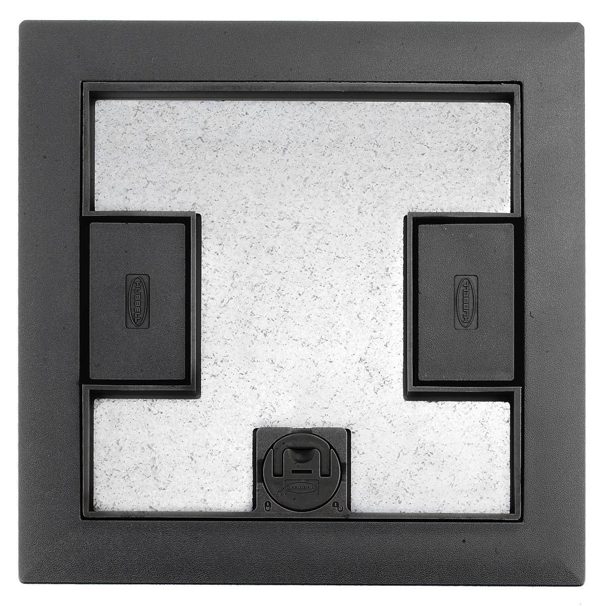 PREMISE WIRING LCFBCBKA Non-Metallic Rectangular Reinforced Floor Box Cover, 10.3 in L x 10.3 in W x 1.08 in D, Reinforced Nylon