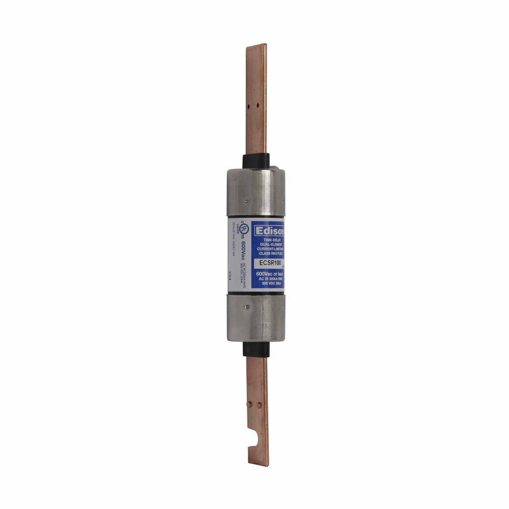 Bussmann ECSR100 Current Limiting Time Delay Fuse, 100 A, 600 V, 200 kA Interrupt, RK5 Class, Cylindrical Body