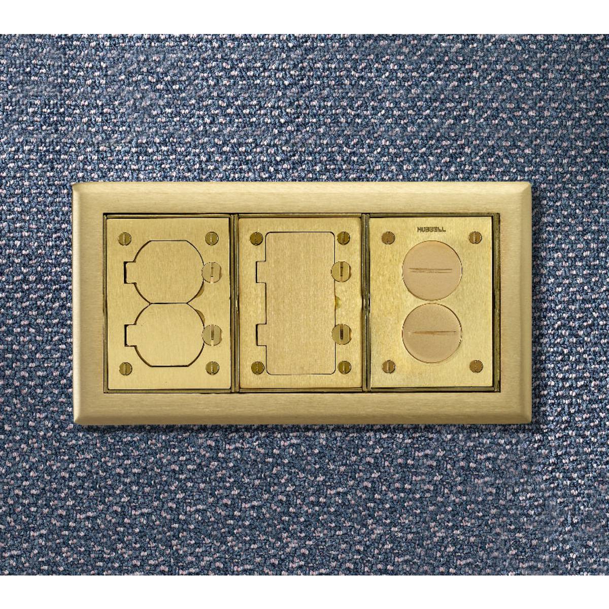 PREMISE WIRING SB3085 3-Gang Rectangular Standard Carpet Flange, 11.31 in L, Brass