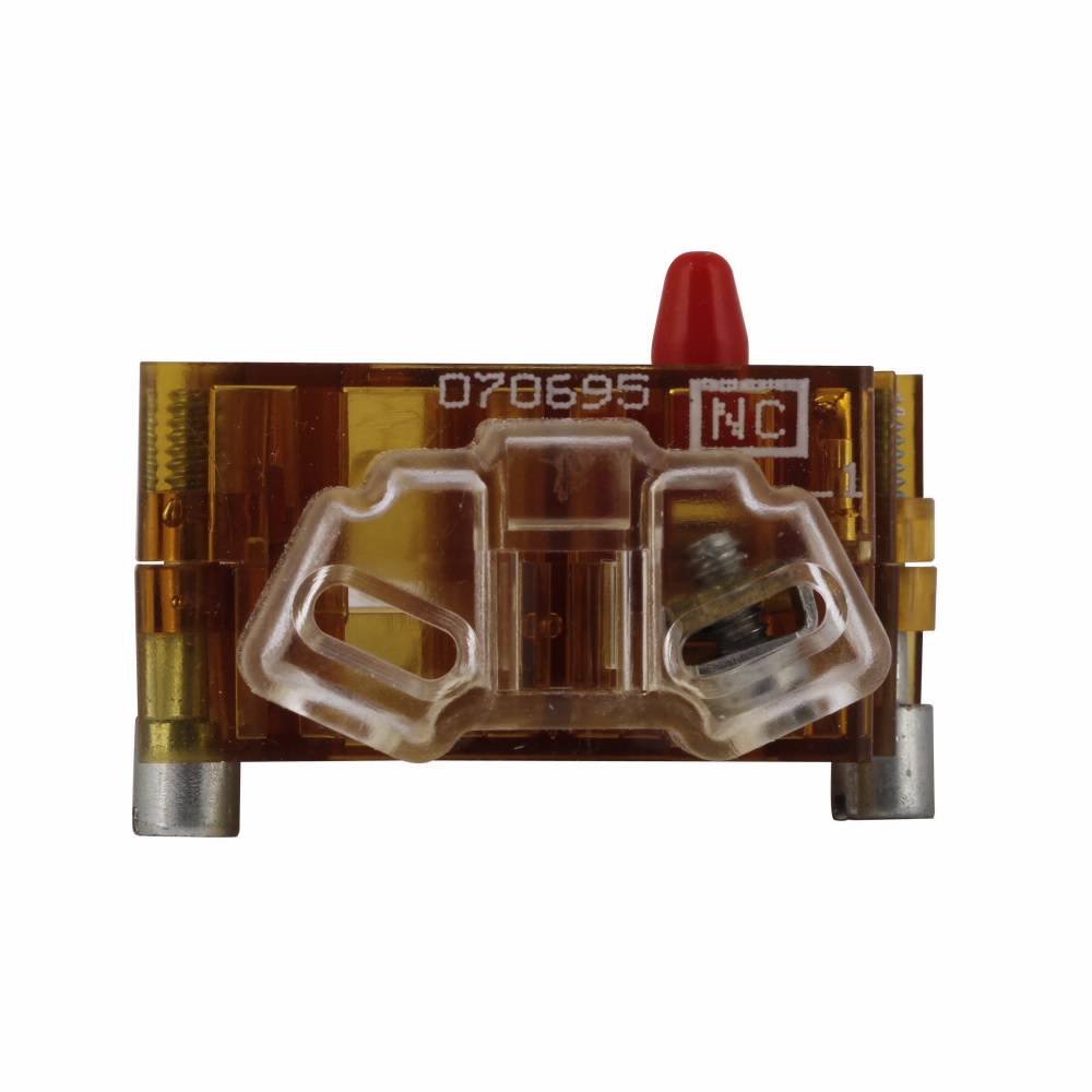 EATON 10250T51C Heavy Duty Oil/Watertight Standard Contact Block, 30.5 mm, 1NC Contact, 10 A at 600 VAC Contact, Silver Contact, Amber