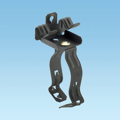 Panduit® StrongHold™ P812M58 Snap Close Conduit Clip, 1/2 to 3/4 in Conduit, 5/16 to 1/2 in THK Flange, 75 lb Load, Metallic