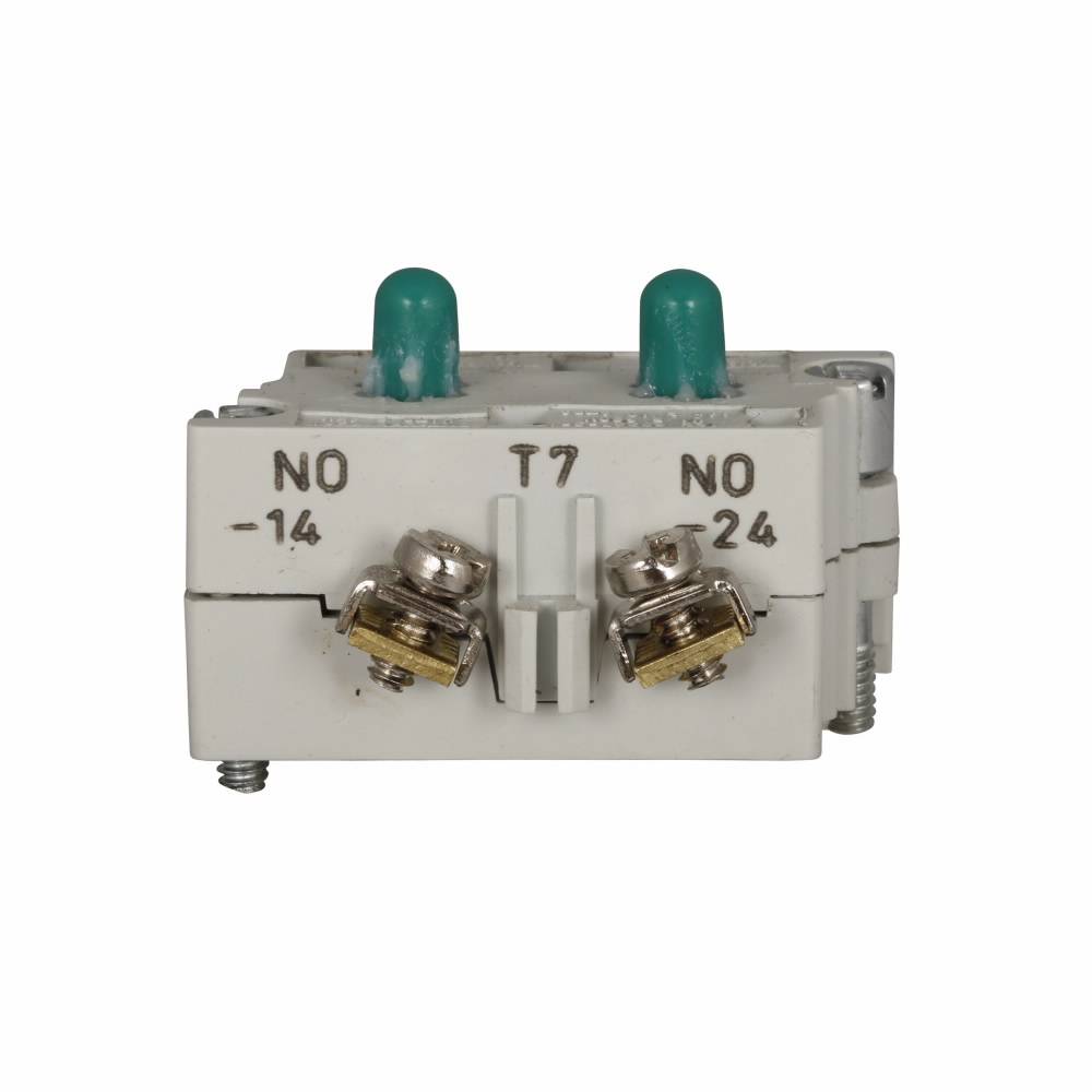 EATON 10250T7EC Heavy Duty Logic Level Contact Block, 30.5 mm, 2NO Contact, 0.5 A at 120 VAC/VDC Contact, Palladium Contact, Amber