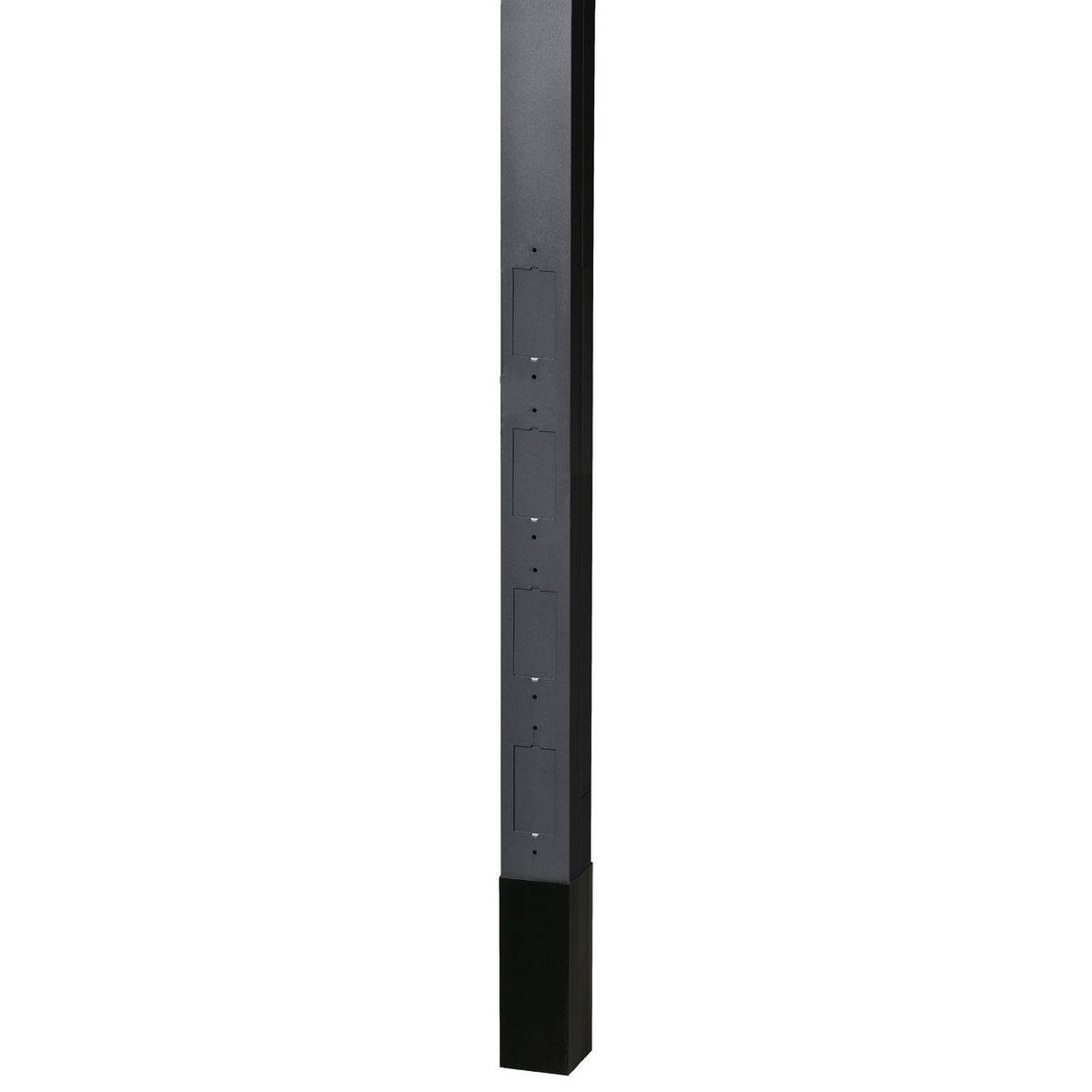 PREMISE WIRING HBLPPO12BK Blank Pre-Wired Service Pole, (4) Knockouts Capacity, 4 Outlets, 12 ft 2 in L x 2.13 in W, Aluminum