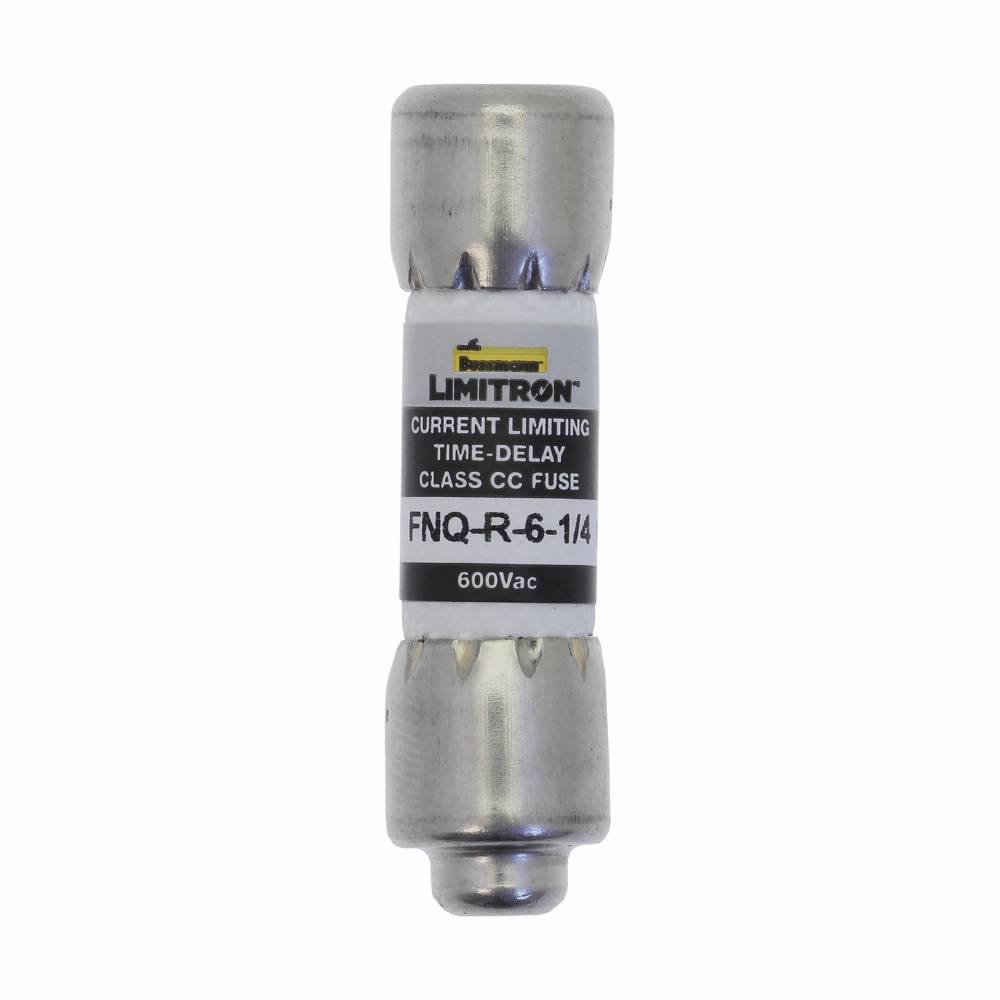 Bussmann Limitron™ CC-Tron® FNQ-R-6-1/4 Advanced Protection Current Limiting High Inrush Low Voltage Time Delay Fuse, 6.25 A, 600 V, 200 kA Interrupt, CC Class, Cartridge Body