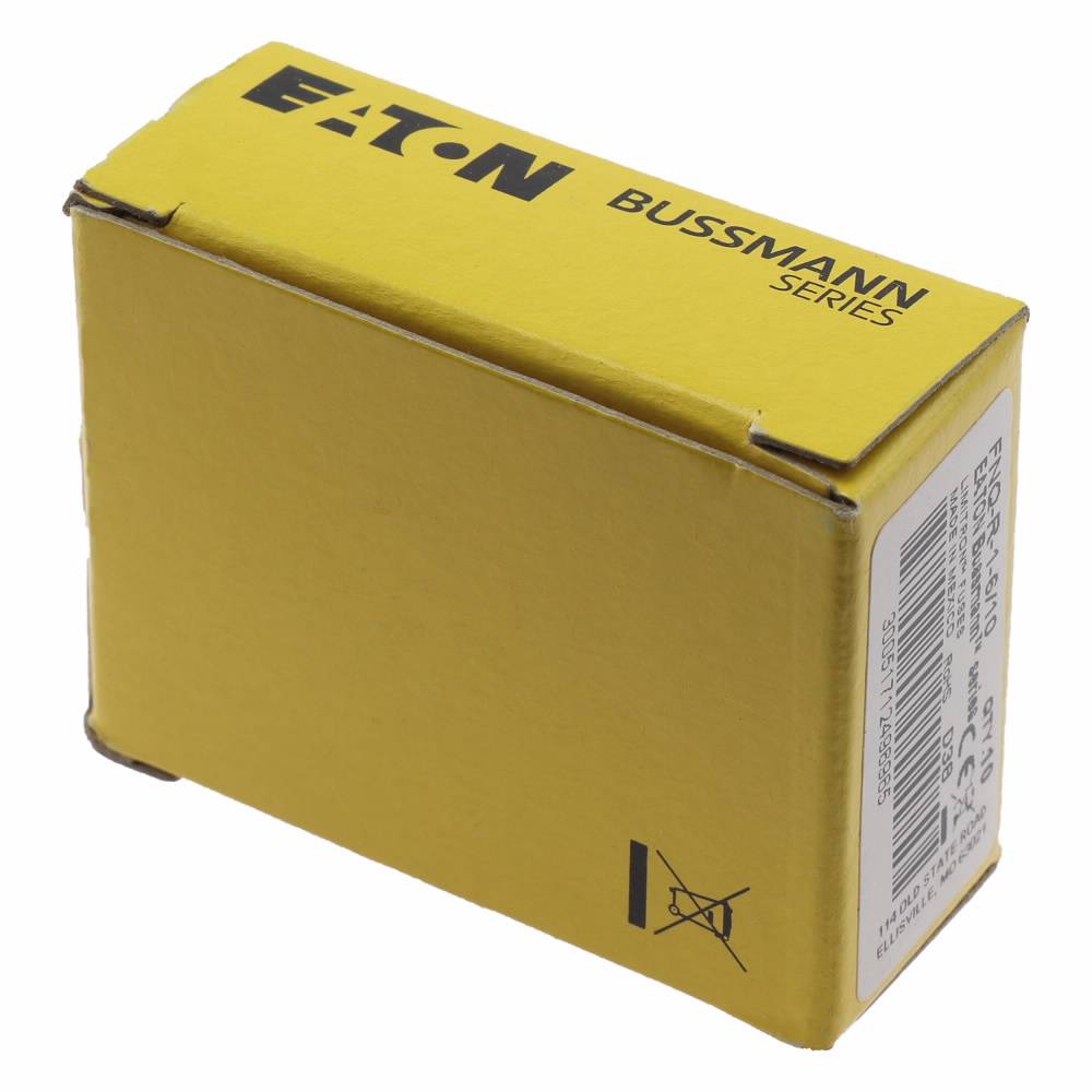 Bussmann Limitron™ CC-Tron® FNQ-R-1-6/10 Advanced Protection Current Limiting High Inrush Low Voltage Time Delay Fuse, 1.6 A, 600 V, 200 kA Interrupt, CC Class, Cartridge Body
