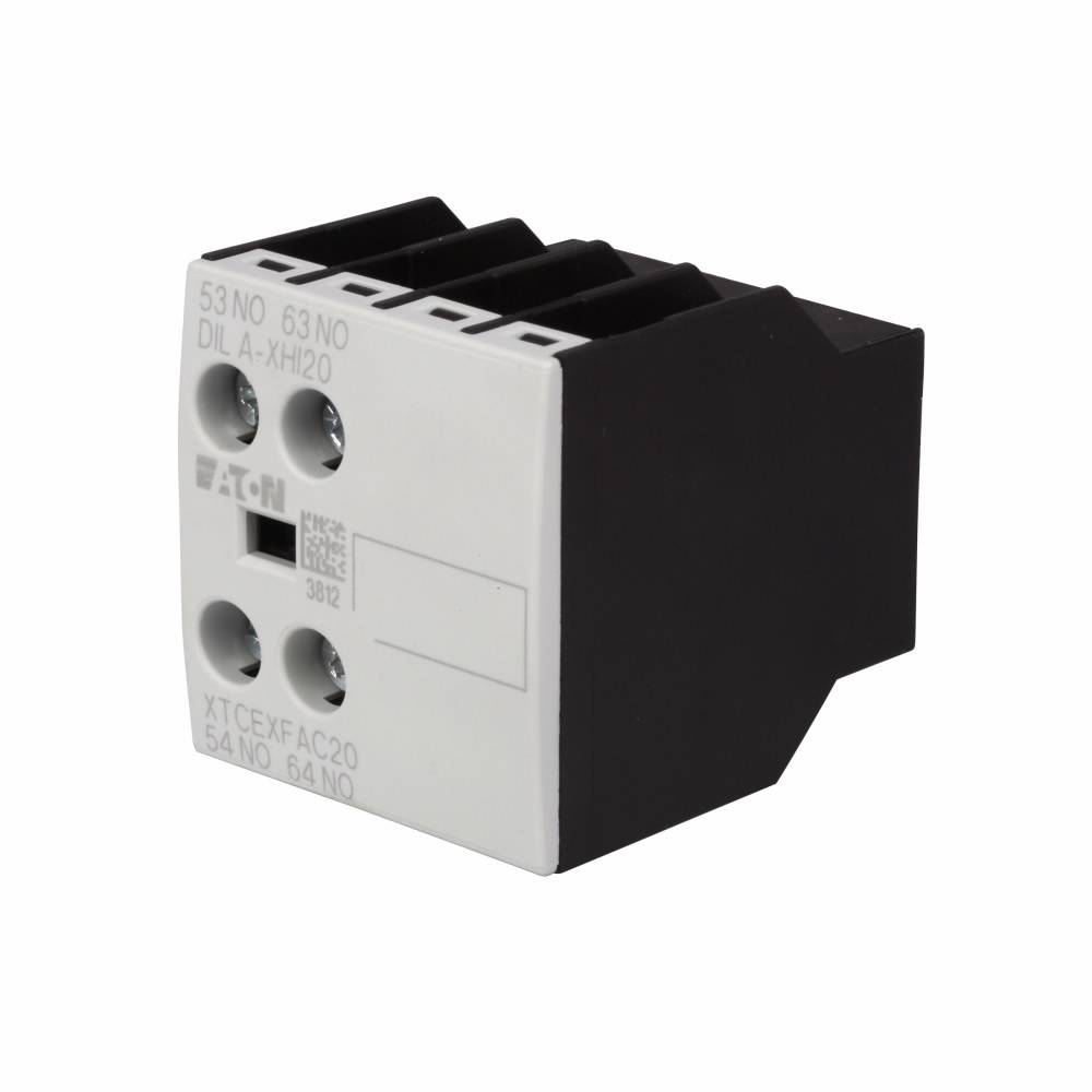 EATON XTCEXFATC20 2-Pole Tall Version Auxiliary Contact, 500 VAC, 1.5 to 6 A, 2 Contacts