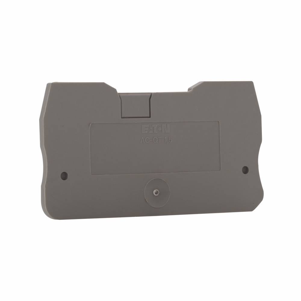 EATON XBACQT15 End Cover, For Use With XB Series XBQT15/XBQT15PE IDC Single Level Terminal/Ground Block, Gray