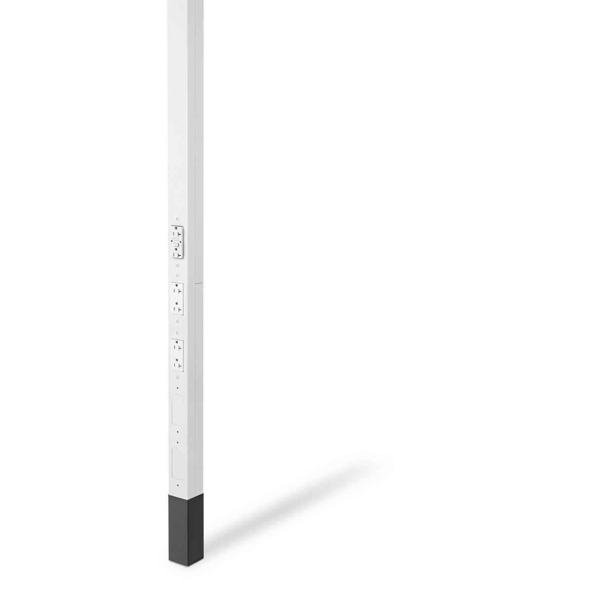 Wiring Device-Kellems HBLPP10GFW 19-Strands Pre-Wired Service Pole, (3) Receptacles, (1) Knockout Capacity, 4 Outlets, 10 ft 2 in L x 2.13 in W, Aluminum