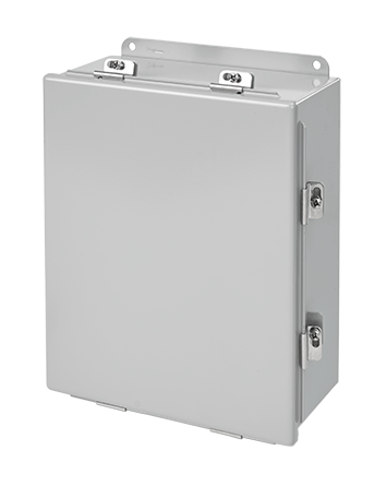 Hoffman A1264CHNF Junction Box, 12 in H x 6 in W x 4 in D, Continuous Hinged/Screw Clamp Cover, NEMA 4/IP66 NEMA Rating, Mild Steel