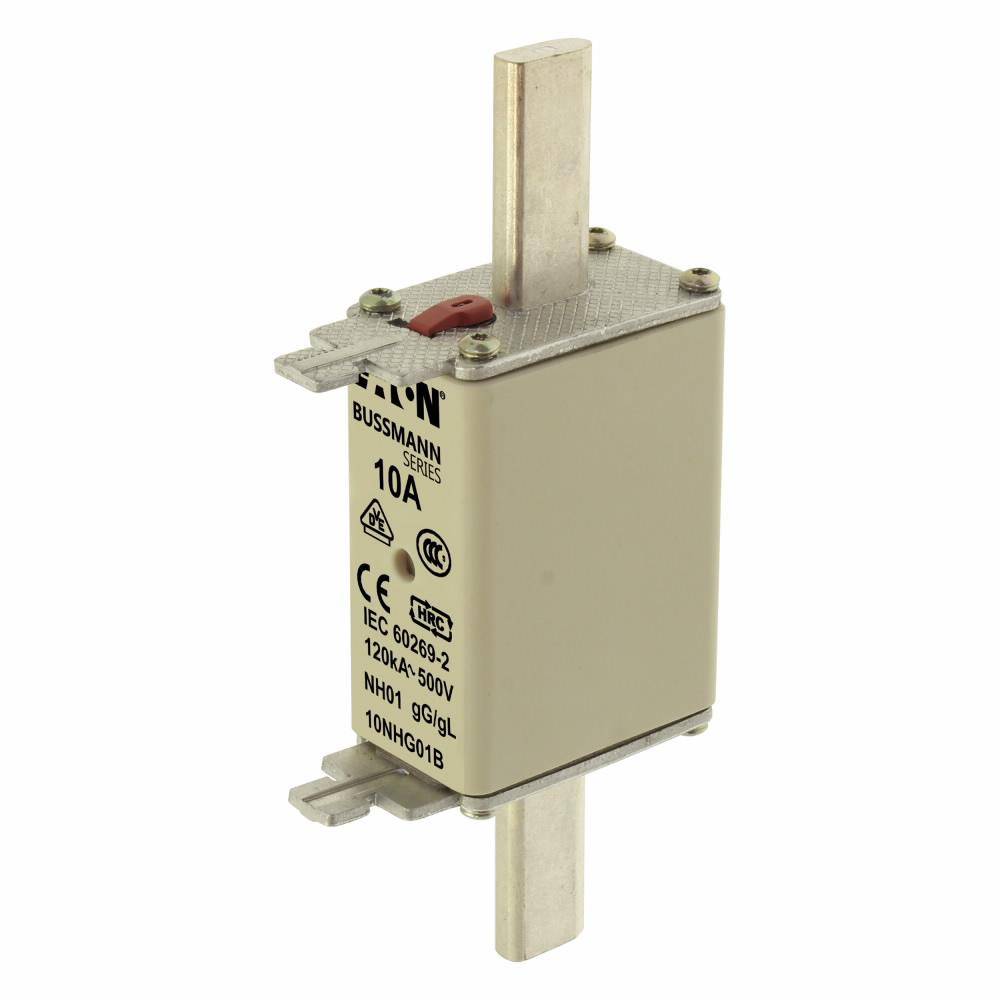 Edison 10NHG01B Fuse Link With Metal Gripping Lug, 500 VAC, 10 A