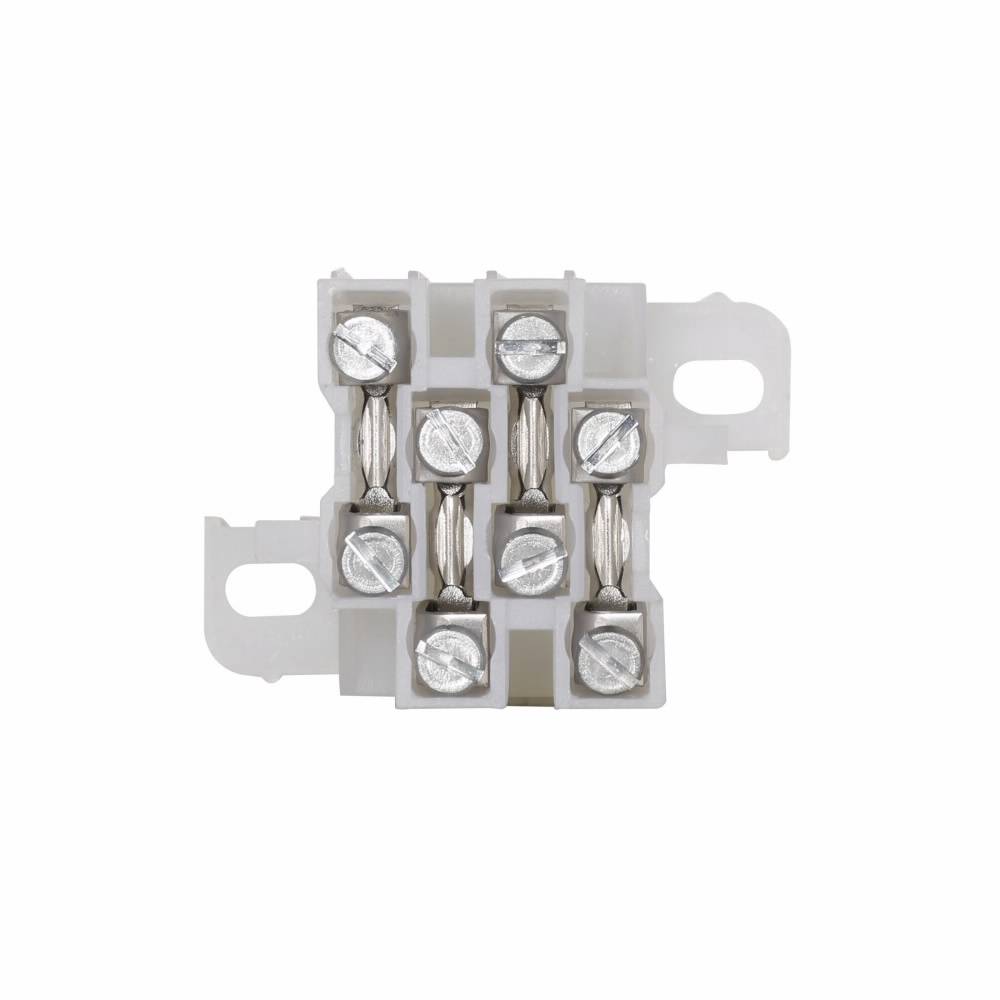 EATON TBBT4 NEMA Modular Miniature Terminal Block With Tang Clamping Collar, 600 V, 30 A, 22 to 10 AWG Wire, 4 Poles, Base Mount