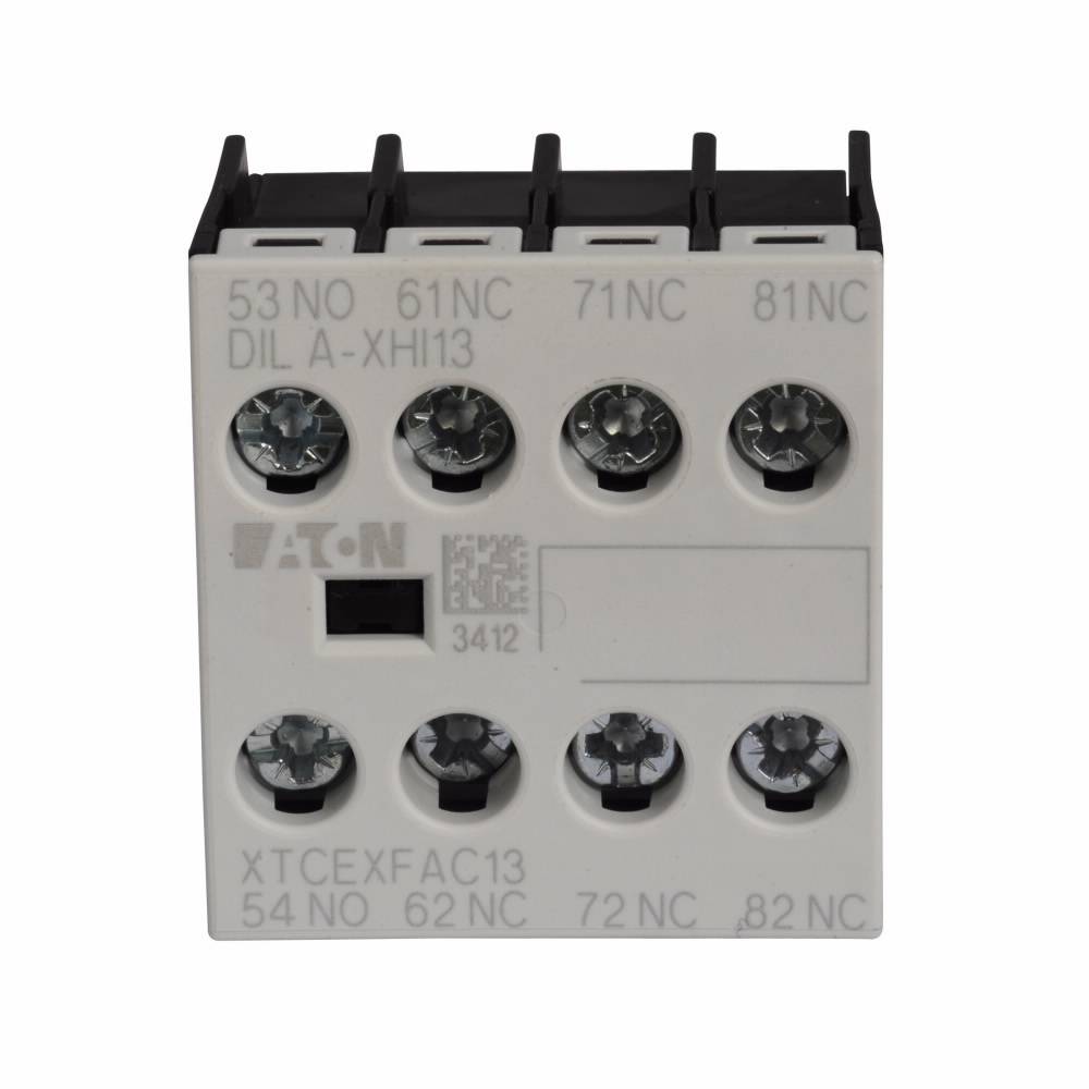 EATON XTCEXFAC13 4-Pole Auxiliary Contact, 500 VAC, 1.5 to 6 A, 4 Contacts