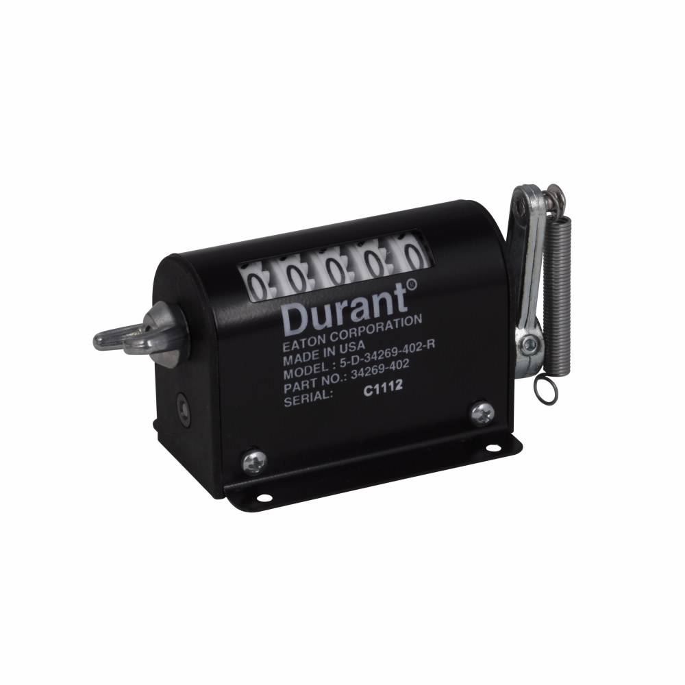 EATON 5-D-1-1-L Durant® D Stroke Totalizer Counter, 5 Digits, Black-On-White Background Display, 24000 Counts per Second