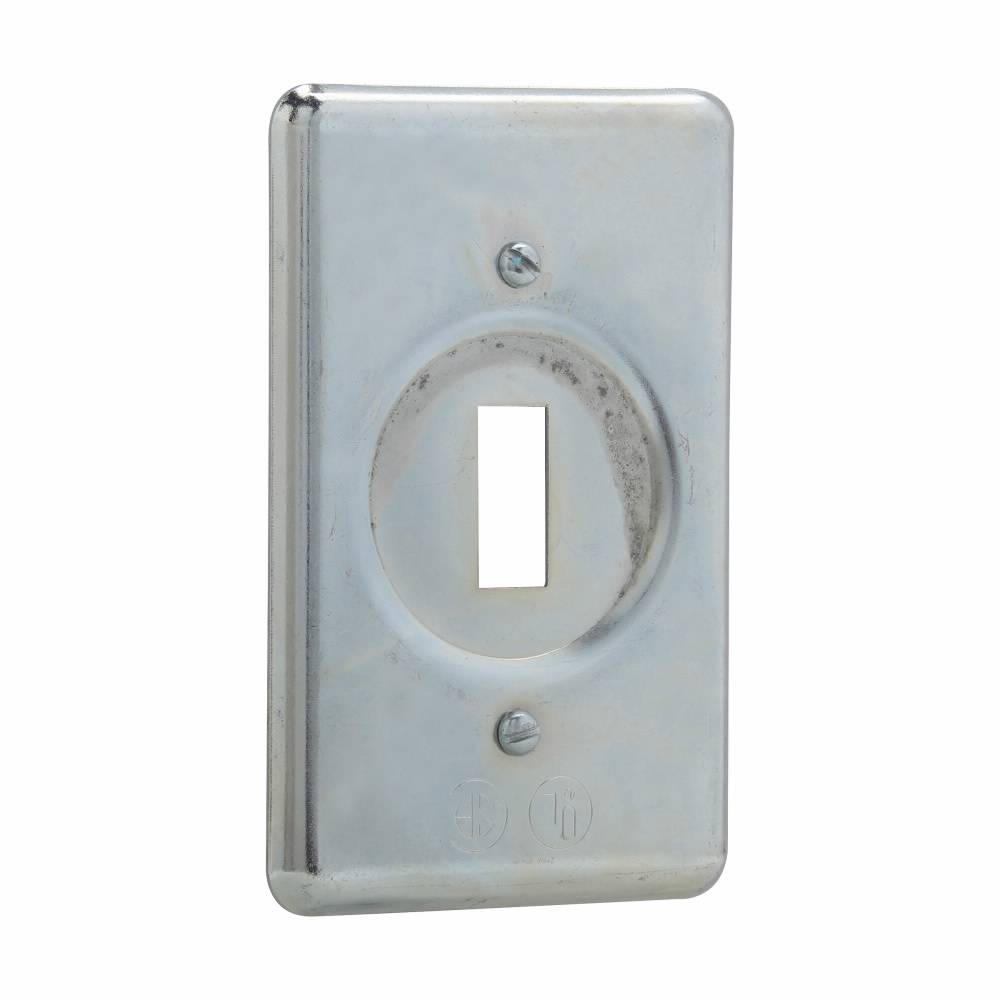 Crouse-Hinds DS32 DS Series Device Box Cover, 4.28 in L x 0.22 in W, Snap Switch/Toggle Switch Cover, Sheet Steel