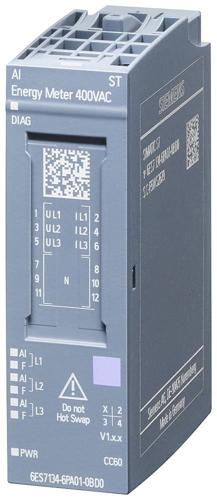 Siemens SIMATIC 6ES7134-6PA01-0BD0 Energy Meter Analog Input Module, 0.5% Accuracy