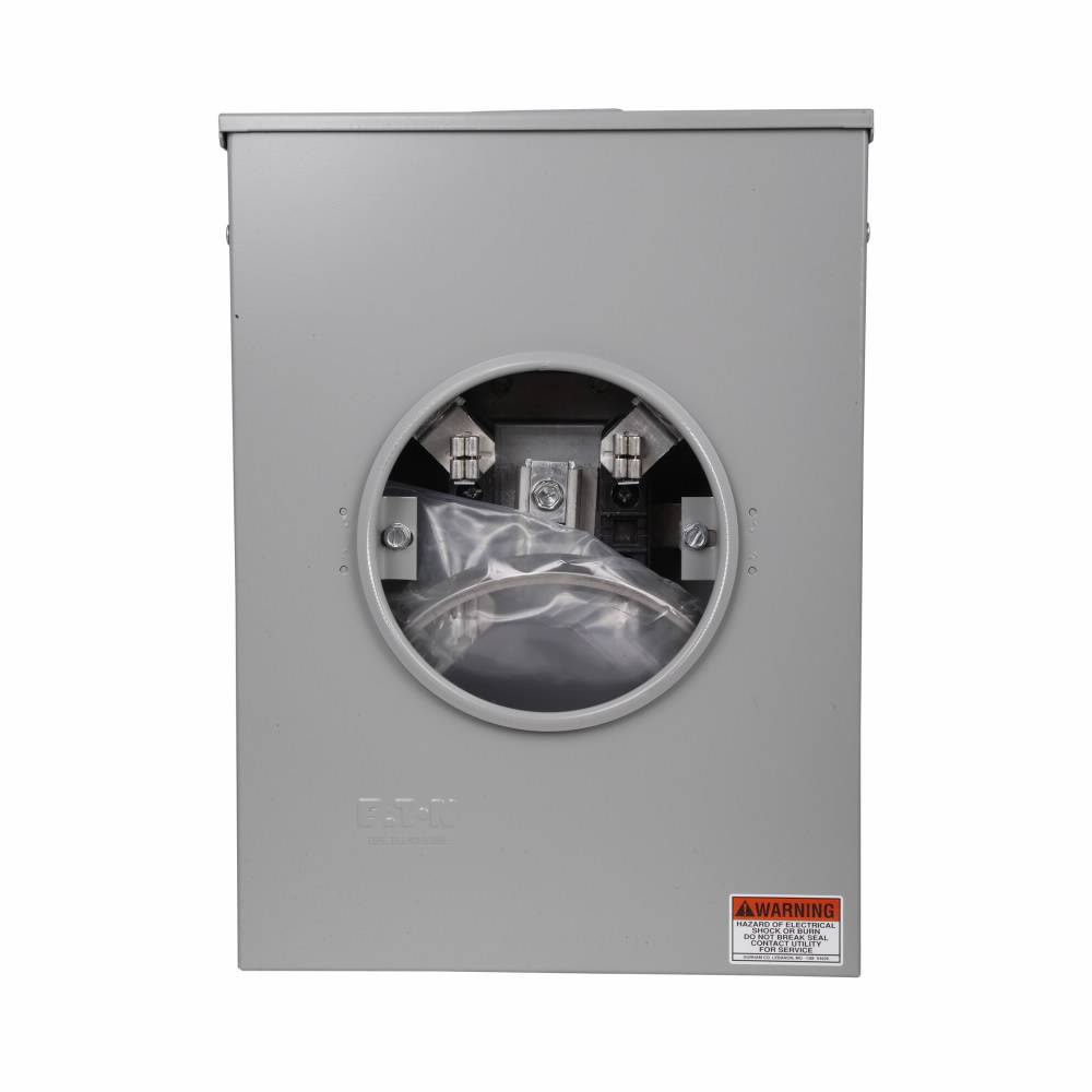 EATON Cutler-Hammer 1009424CH 3-Wire 1-Position Residential Service Single Meter Socket, 600 VAC, 200 A, 1 Phase