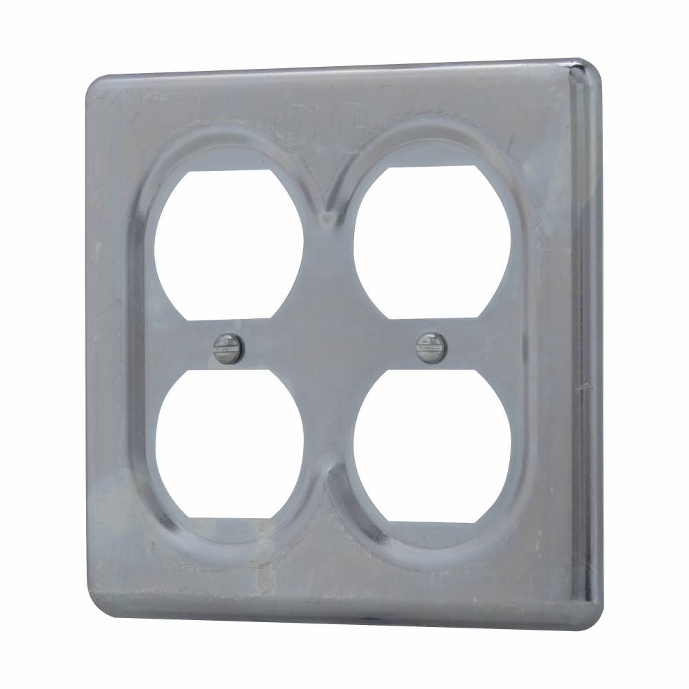 Crouse-Hinds S232 Flat Duplex Receptacle Cover, Sheet Steel