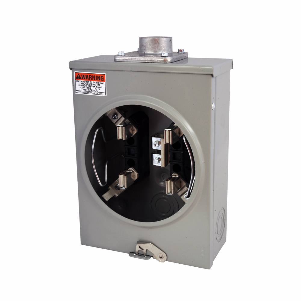 EATON Cutler-Hammer 1004931BCH 3-Wire 1-Position Residential Service Single Meter Socket With Horn Bypass, 600 VAC, 125 A, 1 Phase