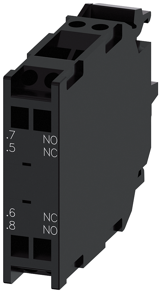 Siemens SIRIUS ACT 3SU14001AA103GA0 Standard Contact Module, 1NC-1NO Contact, 10 A at 24 VAC, 0.1 A at 500 VDC Contact, Silver Alloy Contact, Black