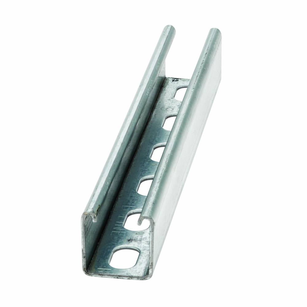 B-Line B22SH-120GLV Slotted Single Metal Framing Channel, 10 ft L 1-5/8 in W 1-5/8 in D 12 ga THK, ASTM A653 Cold Formed Low Carbon Steel, Pre-Galvanized, Import