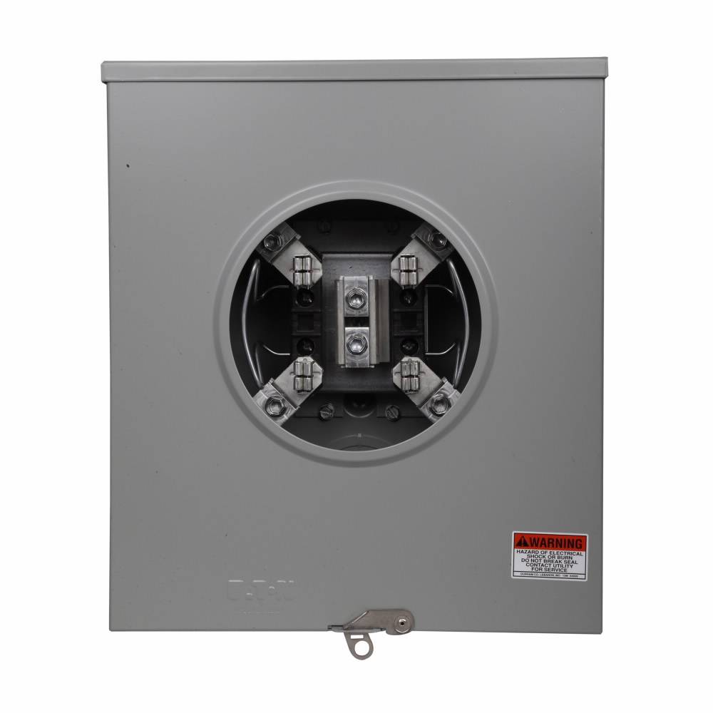 EATON Cutler-Hammer 1009874ACH 3-Wire 1-Position Residential Service Single Meter Socket With Horn Bypass, 600 VAC, 200 A, 1 Phase