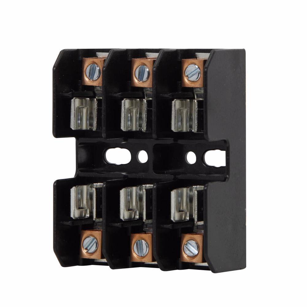 Edison BG3013B Open Style Fuse Block, 600 VAC/VDC, 1 to 15 A, Class: G, 14 to 6 AWG Wire, 3 Poles