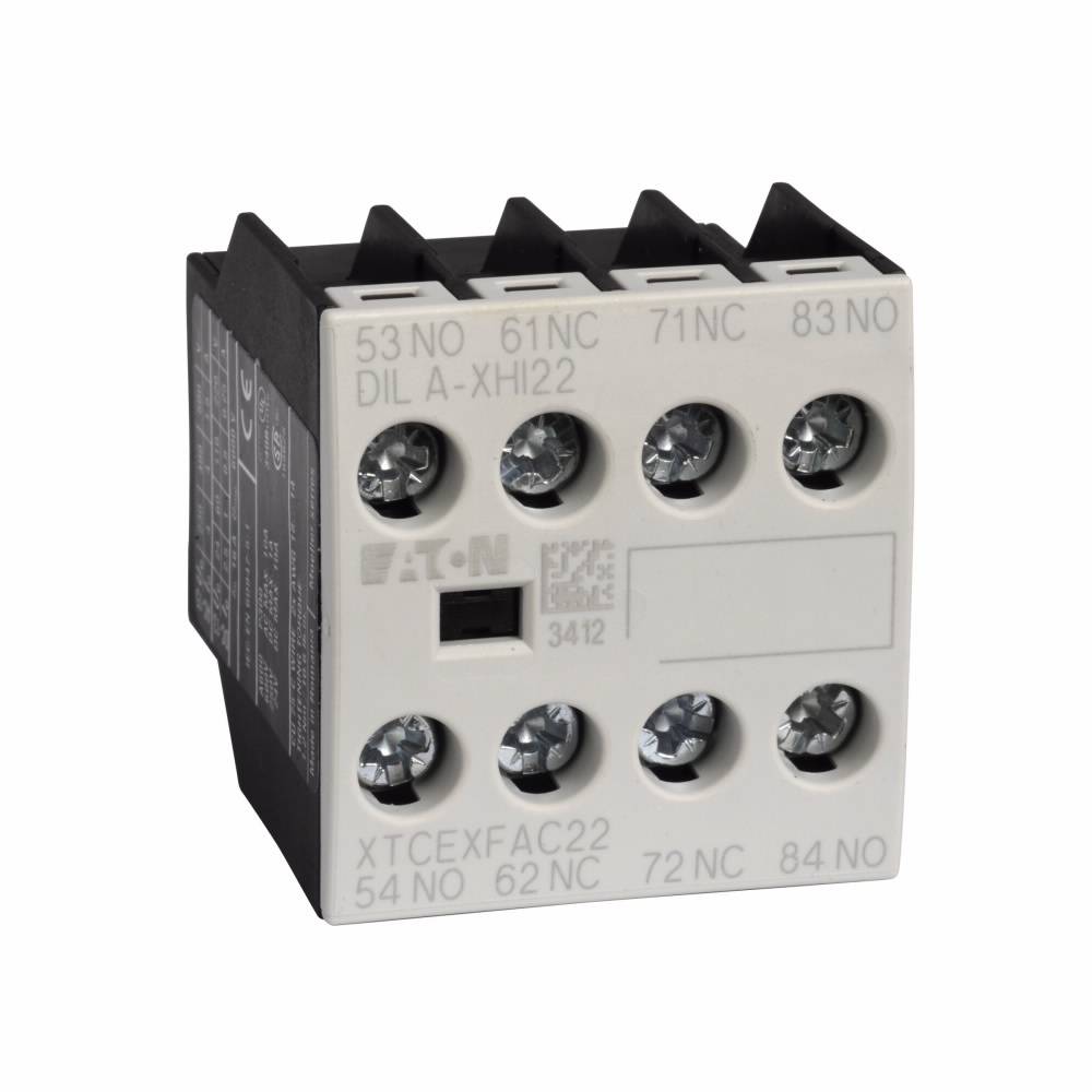 EATON XTCEXFAG22 4-Pole Auxiliary Contact, 600 VAC, 220 VDC, 16 A, 4 Contacts