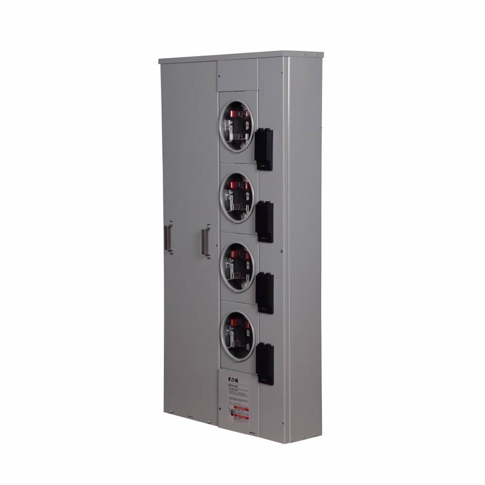 EATON 1MP4124RC 3-Wire Group Metering Meter Pack, 200 A Self-Contained Socket, Underground Feed, 120/240 VAC, 400 A Bus