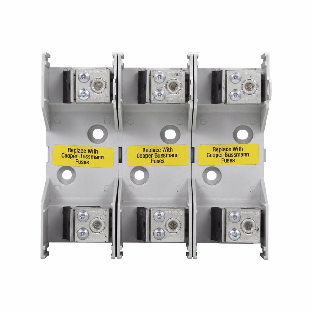 Edison JM60100-3CR JM600 Fuse Block, 600 VAC, 70 to 100 A, J Class, 14 to 1/0 AWG Wire, 3 Poles