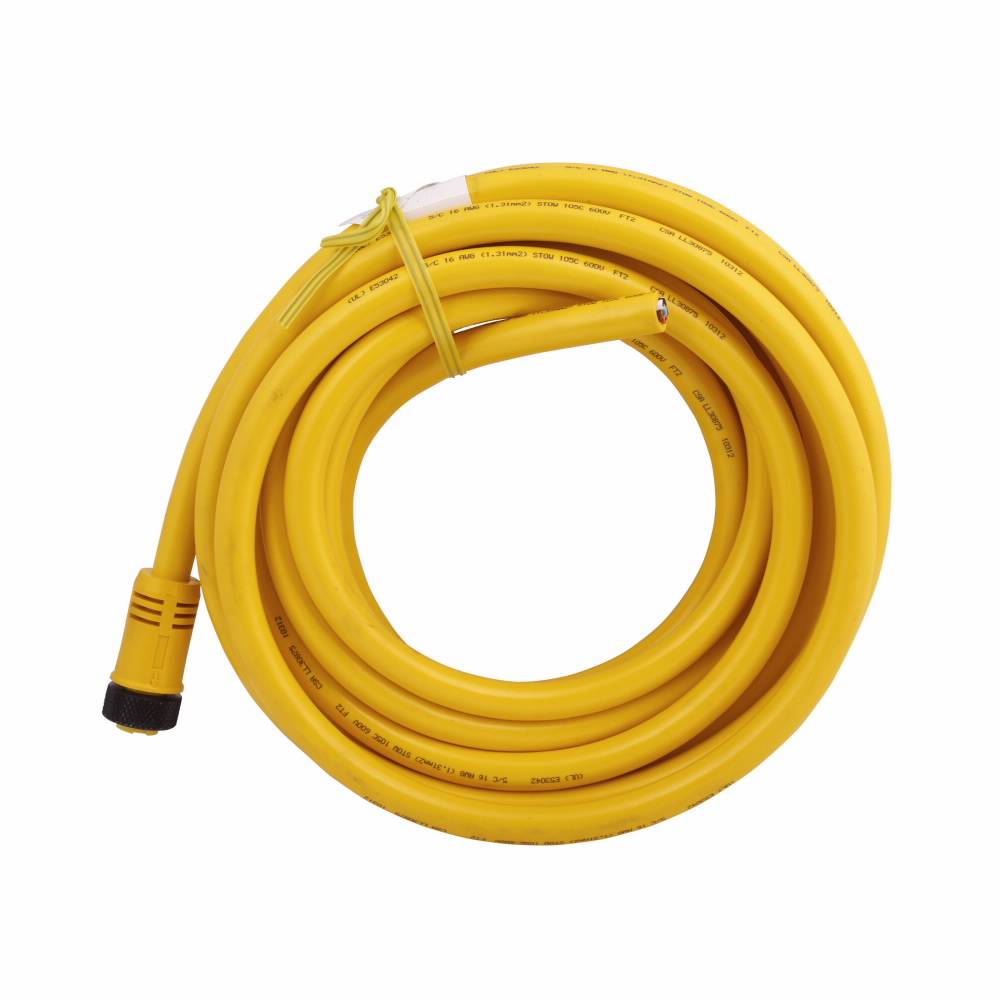 EATON CSMS5A5CY1606 Global Plus 5-Wire Standard Single End Cable Connector, 7/8-16 UN-2B 5-Pin Mini-Style Straight Female Connector, 6 m L Cable, 5 Poles, Single Keyway