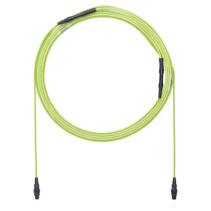 Panduit® QuickNet™ Signature Core™ HD Flex™ FWTYL7575KAM008 12-Fiber OM5+ Multi-Mode Method A Ultra IL Small Diameter Unarmored Trunk Cable Assembly With Pulling Eye on One End, PanMPO™ Female End A, PanMPO™ Female End B, 8 m L, LSZH, Lime Green