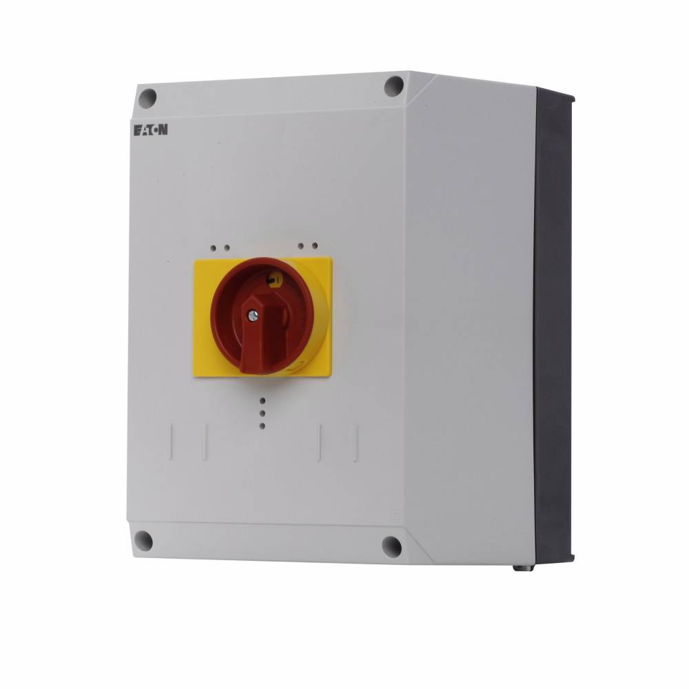 EATON XTPAXENCSD65RY Insulated Enclosure With Red/Yellow Rotary Handle, NEMA 1/12/3R/4X NEMA Rating, 9.45 in H x 6.3 in W x 7.76 in D