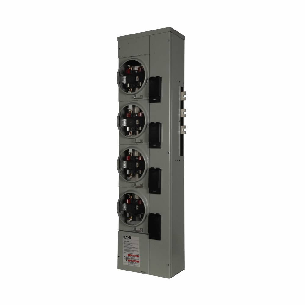 EATON 1MM412RRLB 4-Socket 4-Jaw Multiple Metering Meter Stack Module, 120/240 VAC, 200 A, 1 ph Phase, NEMA 3R Enclosure
