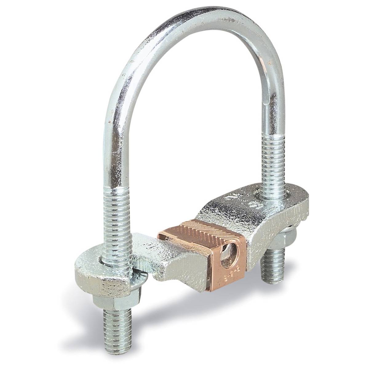 Blackburn® E-Z Ground® 2-TB Non-Insulated Water Pipe Water Pipe Grounding Clamp, 6 to 2 AWG Conductor, Malleable Iron