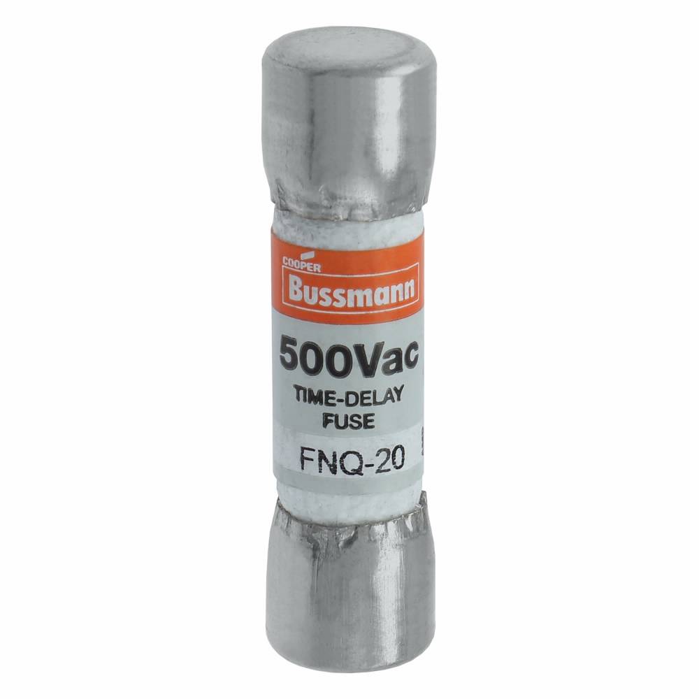 Bussmann Tron® FNQ-20 Low Voltage Supplemental Time Delay Midget Fuse, 20 A, 500 VAC, 10000 A Interrupt, Class: Supplemental, Cartridge Body