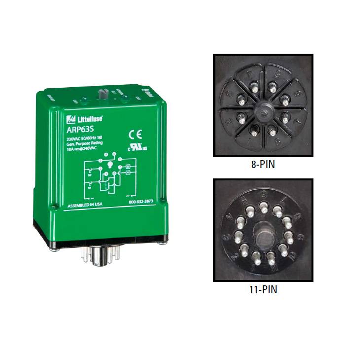 Littelfuse® SSAC® ARP42S Electro-Mechanical Alternating Relay, 10 A, 11 Pin, DPDT Contact, 120 VAC V Coil
