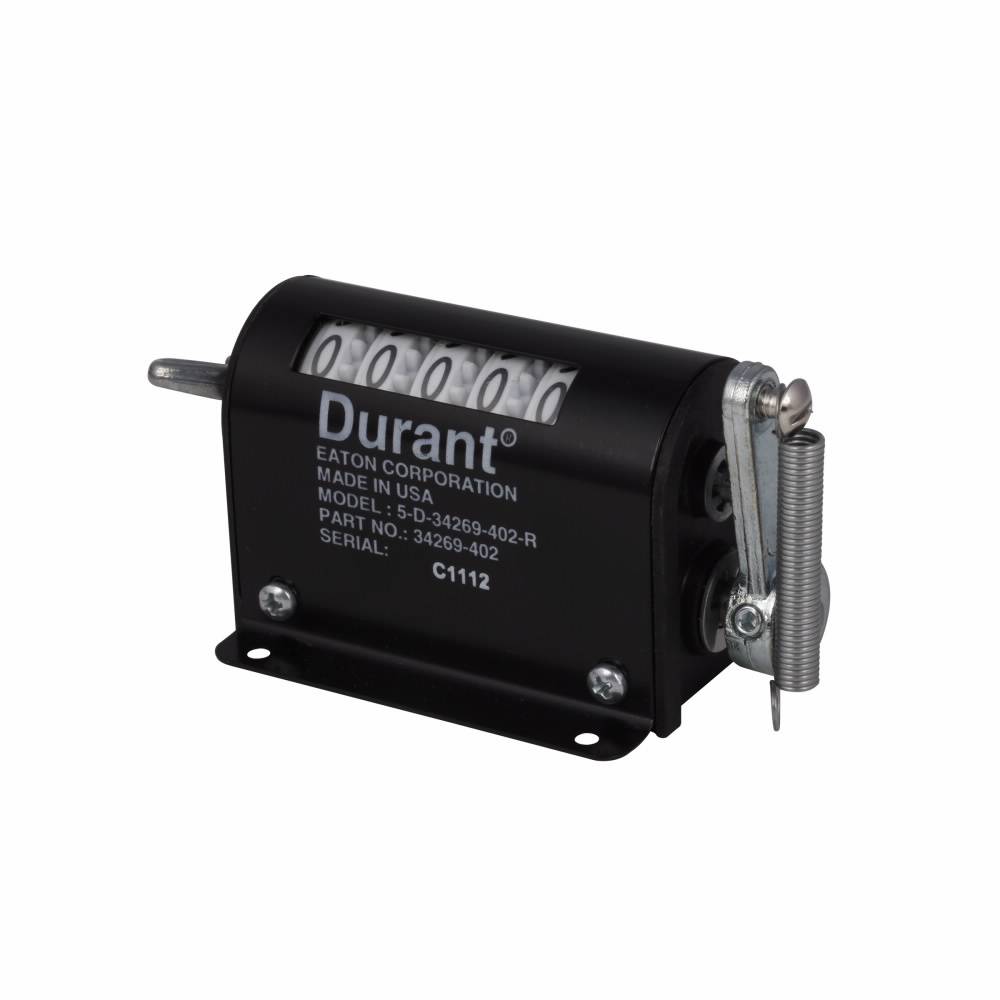 EATON 5-D-1-1-L Durant® D Stroke Totalizer Counter, 5 Digits, Black-On-White Background Display, 24000 Counts per Second