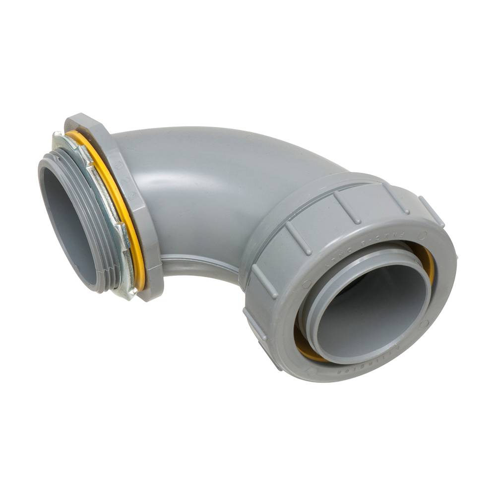 Arlington NMLT90200 Liquid Tight Conduit Connector, 2 in Trade, 90 deg, Plastic