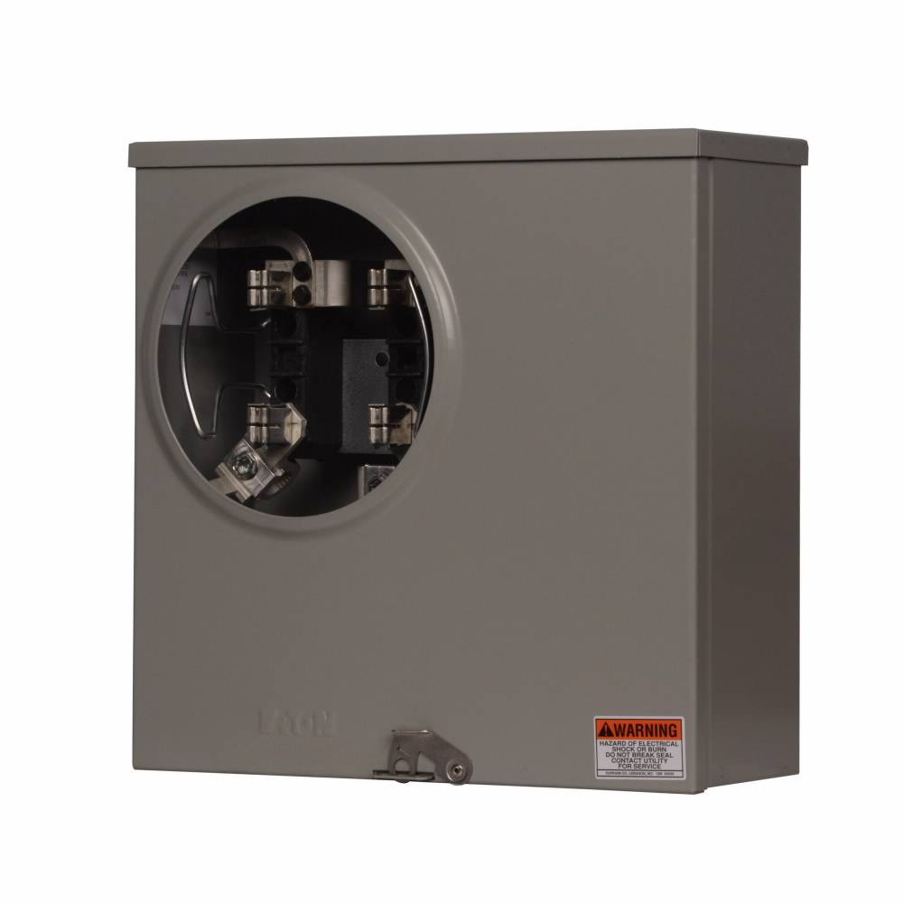 EATON 1004884ARHCH 1-Position 3-Wire Horn Bypass Meter Socket, 600 VAC, 200 A, 1 ph Phase