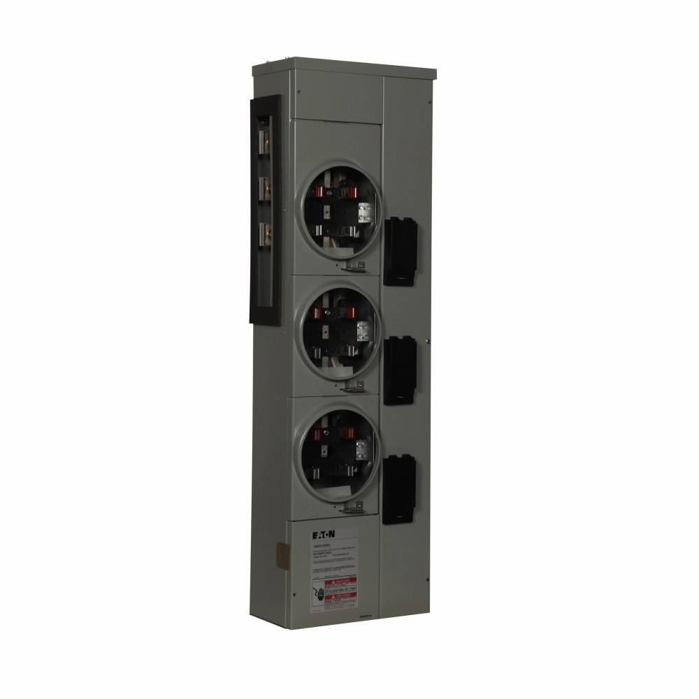EATON 1MM312RRL 3-Socket Multiple Metering Meter Stack Module, 120/240 VAC, 125 A, 1 ph Phase, NEMA 3R Enclosure