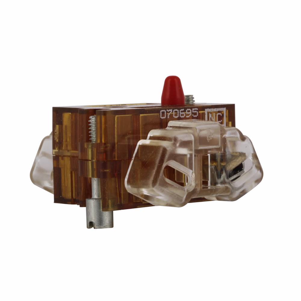 EATON 10250T51C Heavy Duty Oil/Watertight Standard Contact Block, 30.5 mm, 1NC Contact, 10 A at 600 VAC Contact, Silver Contact, Amber