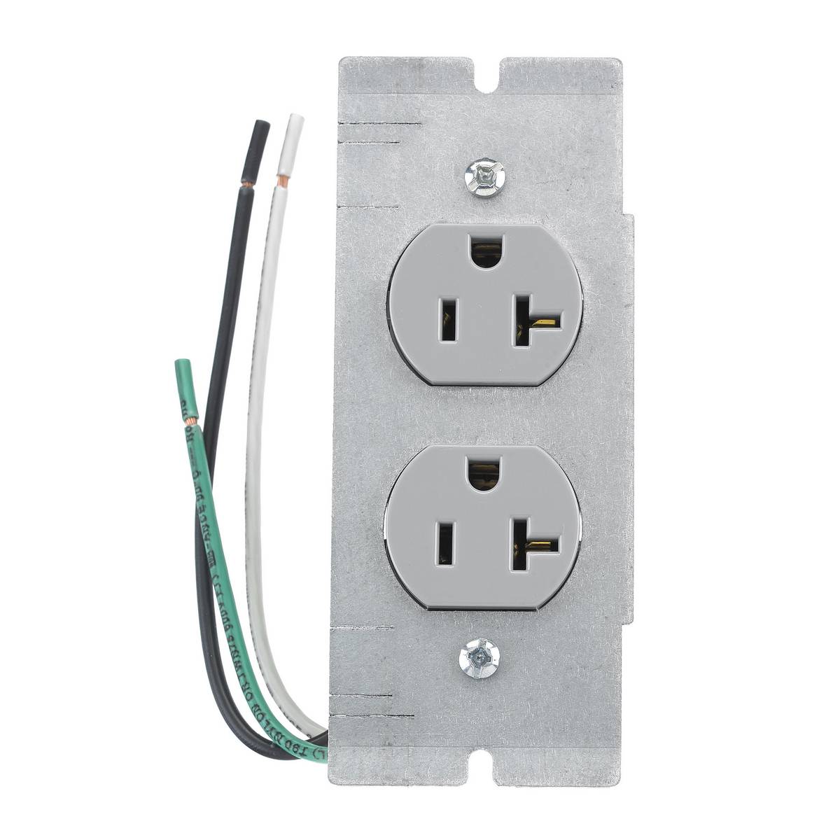 PREMISE WIRING PWFBMPCR20GRY Duplex Standard Tamper Resistant Device Plate With Stranded Wire, 6 Gangs, Steel