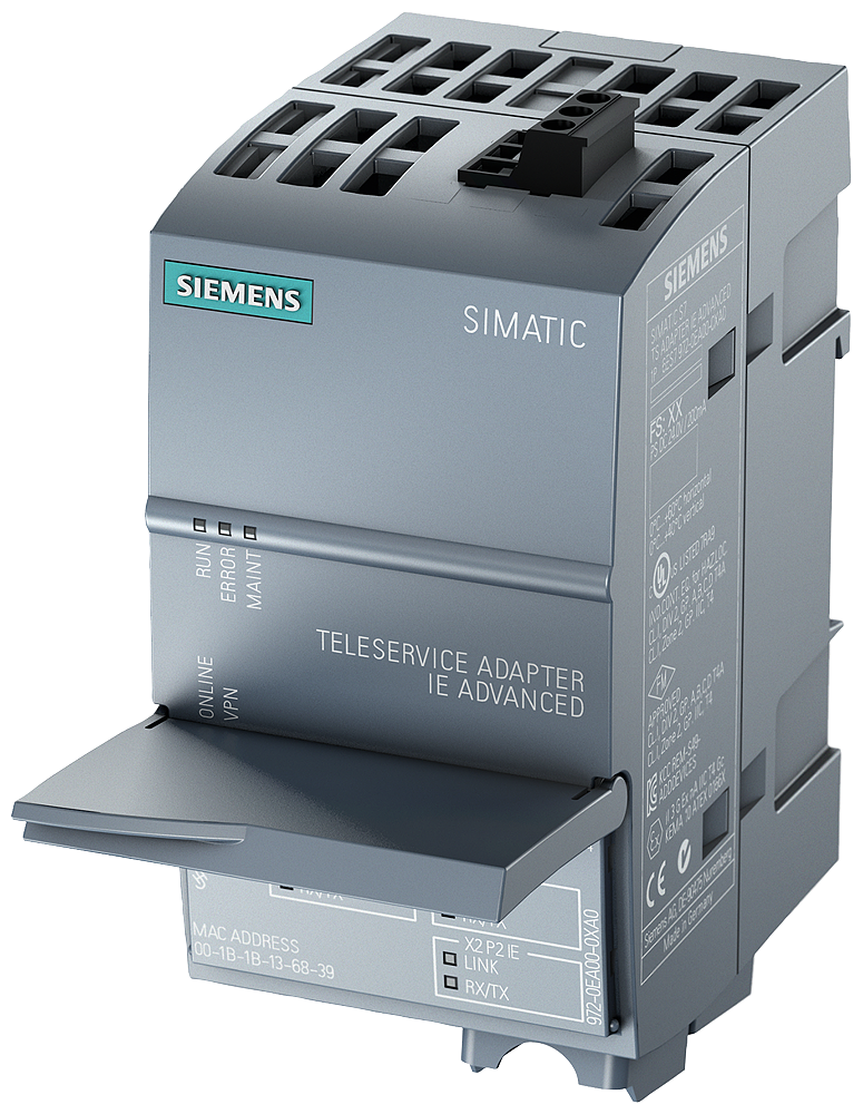 Siemens 6ES79720EA000XA0 IE Advanced IP Based TS Adapter, For Use With SIMATIC Teleservice and SIMATIC S7 Controller, 117 mm H x 55 mm W x 75 mm D