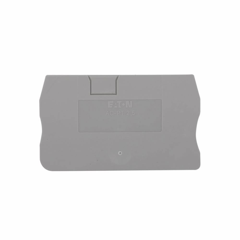 EATON XBACPT25 End Cover, For Use With XB Series XBPT25/XBPT25PE Spring Cage Connection Single Level Terminal/Ground Block, Gray