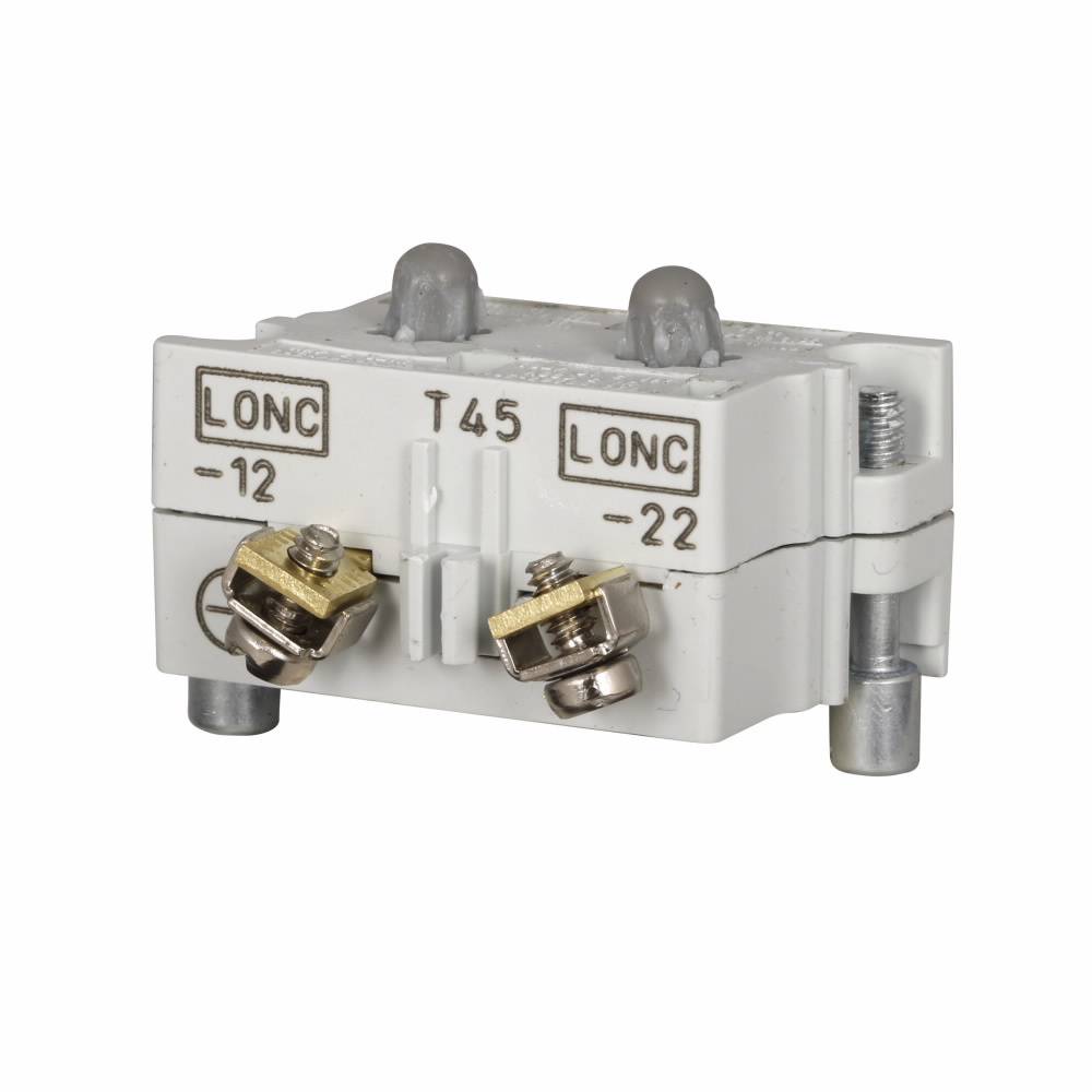 EATON 10250T45 Heavy Duty Special Function Contact Block With Strut Clip, 30.5 mm, 2NC Contact, 10 A at 600 VAC, 5 A at 250 VDC Contact, Silver Contact, Black