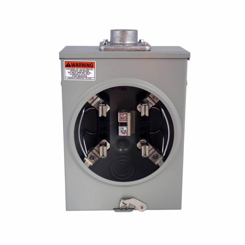 EATON Cutler-Hammer 1004931BCH 3-Wire 1-Position Residential Service Single Meter Socket With Horn Bypass, 600 VAC, 125 A, 1 Phase