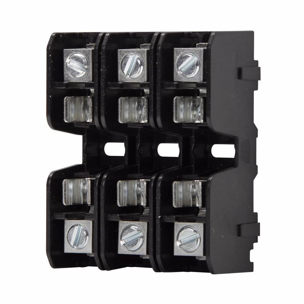 Edison BMM603-3C Modular Midget Fuse Block With Wire Connector, 600 VAC, 30 A, 14 to 2 AWG, 8 to 2 AWG Wire, 3 Poles