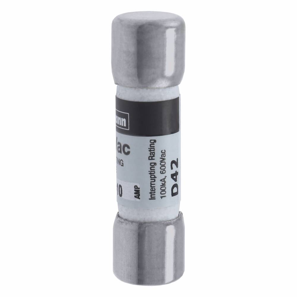 Bussmann Limitron™ KTK-10 Fast Acting Midget Fuse, 10 A, 600 VAC, 100000 A Interrupt, Class: Supplemental, Cylindrical Body